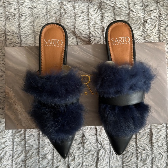 Franco Sarto Faux Fur Flats / Mule Size 6.5 - Picture 7 of 7